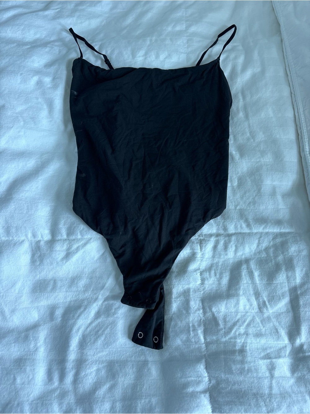 SKIMS Black Kids One-Piece Bodysuit with Spaghetti Straps